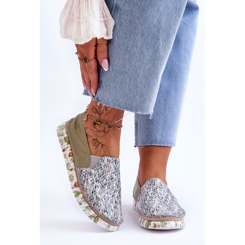 Dam Läder Slip-on Skor Maciejka 03512-51 Grön 1