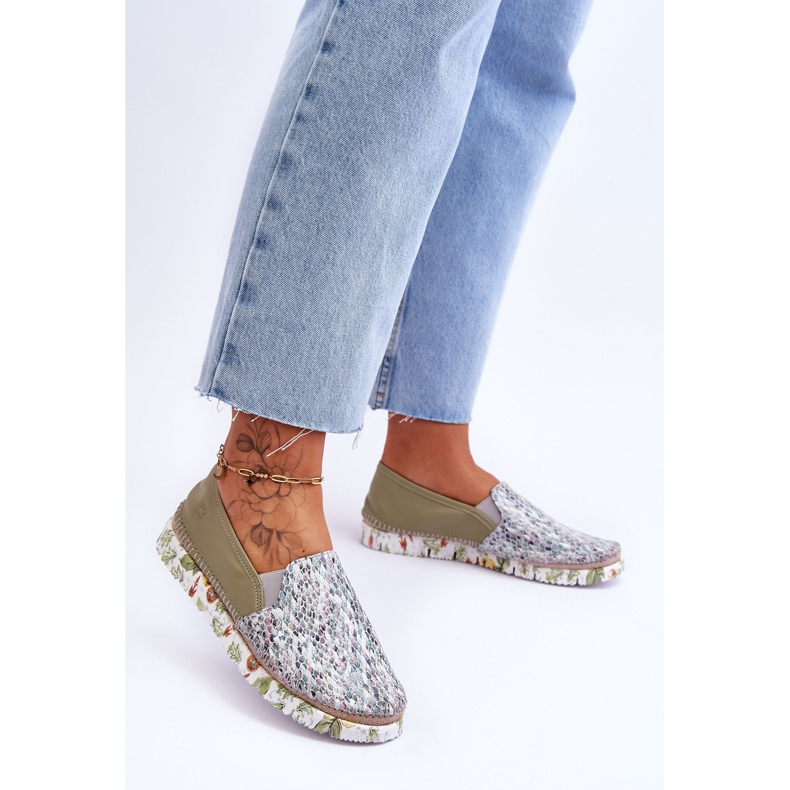 Dam Läder Slip-on Skor Maciejka 03512-51 Grön 2