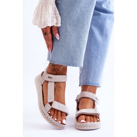 Kardborresandaler i mocka Big Star LL276014 beige 1