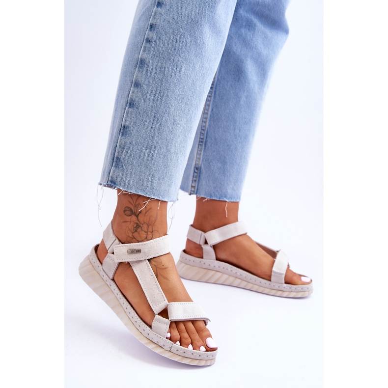 Kardborresandaler i mocka Big Star LL276014 beige 2