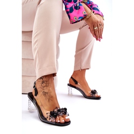 S.Barski Fashionabla sandaler med svarta Terrance-pärlor 1