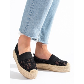 Spets espadriller på plattformen Shelovet svart 1