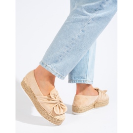 Mocka espadrillor på plattformen med en rosett Shelovet beige 1