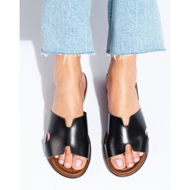 W. Potocki Damtofflor i svart läder från Potocki 1