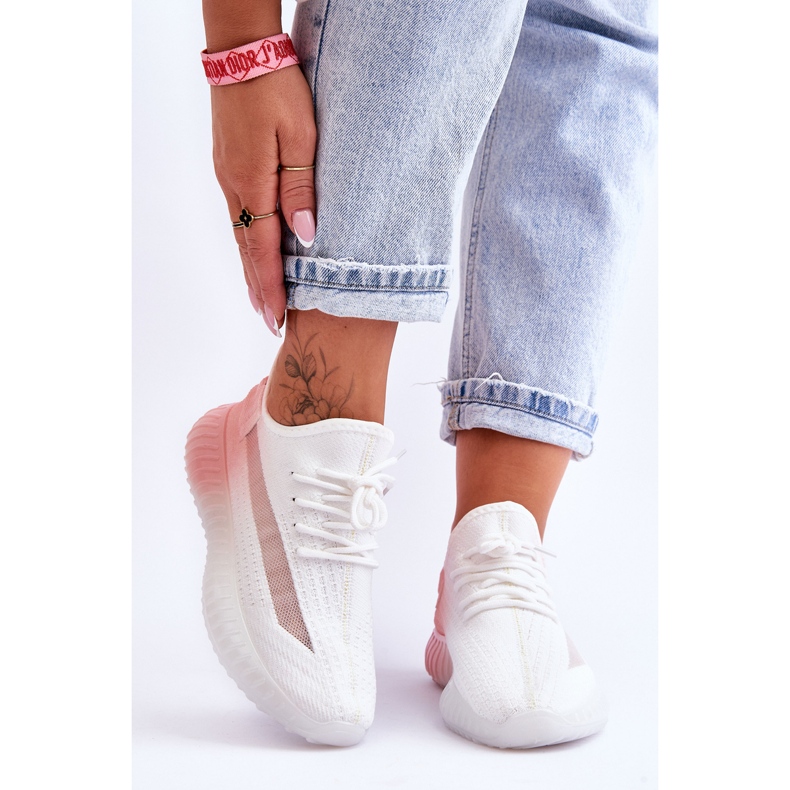 PM1 Ombre vita och rosa Boston Slip-On Trainers 1