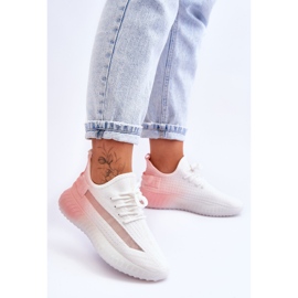 PM1 Ombre vita och rosa Boston Slip-On Trainers 2
