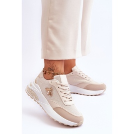 PS1 Glänsande sportskor med beige Seneca-dekoration 2