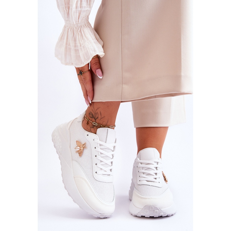 PS1 Glänsande sportskor med vit Seneca-dekoration 1