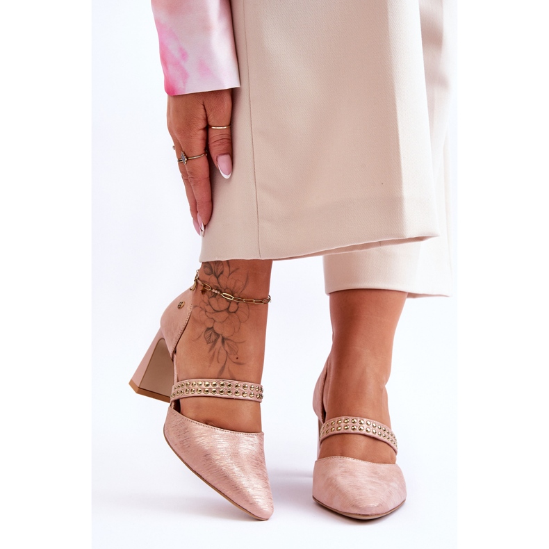 Läderpumpar Med Bälte Maciejka 05950-33 Rosa 1