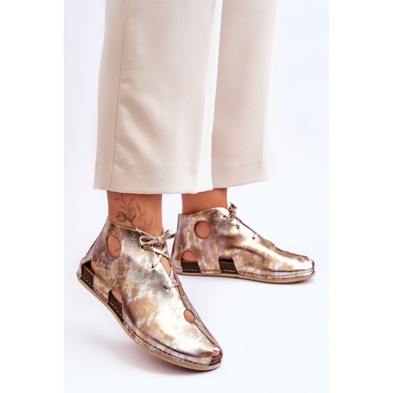 Maciejka Lättläderstövlar 03426-42 Guld gyllene 2