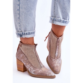 Skinnstövlar Med Mesh Maciejka 05842-04 Beige 1