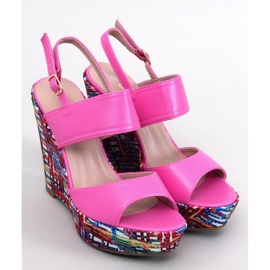 Homme Rosa färgade kilasandaler 1