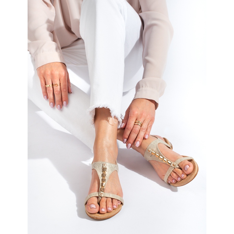 Guld Shelovet platta sandaler gyllene 1