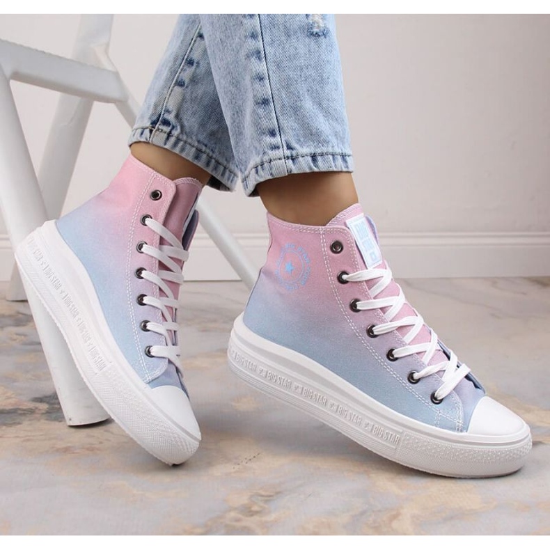Platform ankel sneakers Big Star W INT1877B ombre blå 1