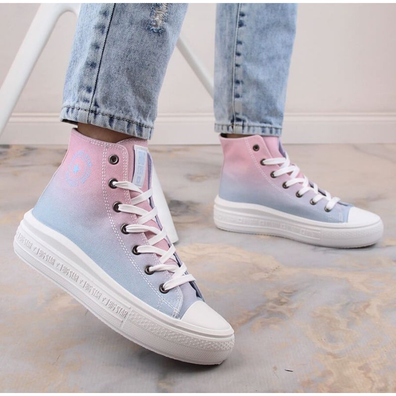 Platform ankel sneakers Big Star W INT1877B ombre blå 2