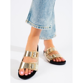 Goodin Gyllene tofflor med dekorativa spännen 2