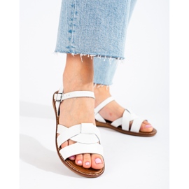 W. Potocki Lädersandaler för kvinnor Potocki vita 1