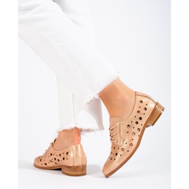 W. Potocki Kvinnors genombrutna snörskor Potocki beige 1