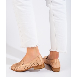 SHELOVET Damskor i guld genombrutna Potocki beige 2