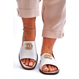 Damsandaler med dekoration S.Barski KV-2775-49 Silver 4