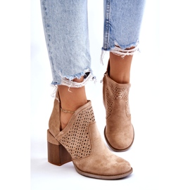 Bella Paris Layne Beige Mocka Cut Out Boots 3