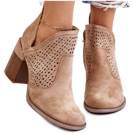 Bella Paris Layne Beige Mocka Cut Out Boots 6