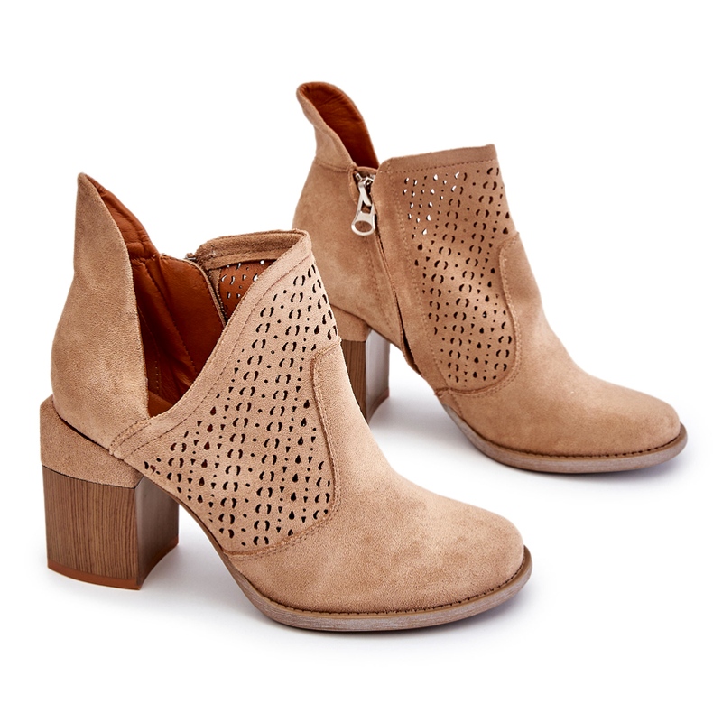 Bella Paris Layne Beige Mocka Cut Out Boots 2