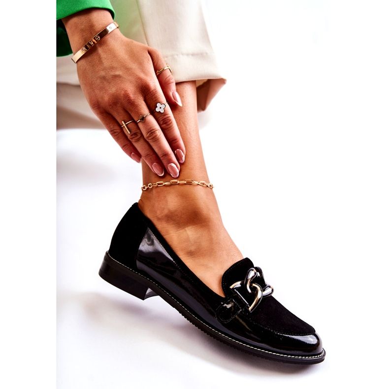 Klassiska mockasiner med kedja Laura Messi 2531 Svart 4