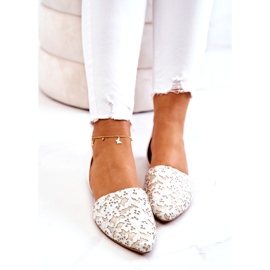 Eleganta läderballerinor Laura Messi 1110 Beige 4