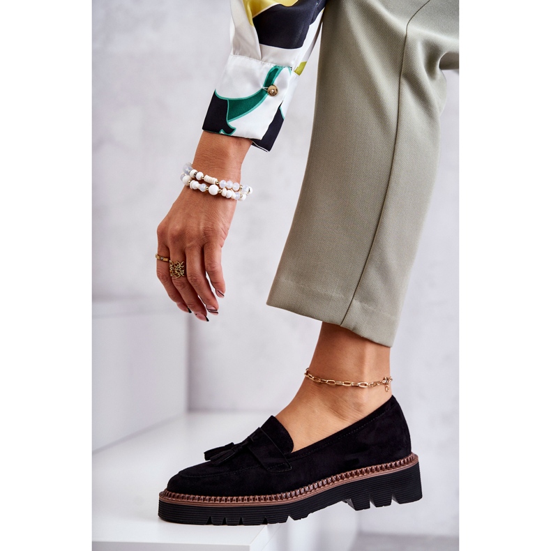 Vinceza Damskor i mocka på den svarta Unni-plattformen 3