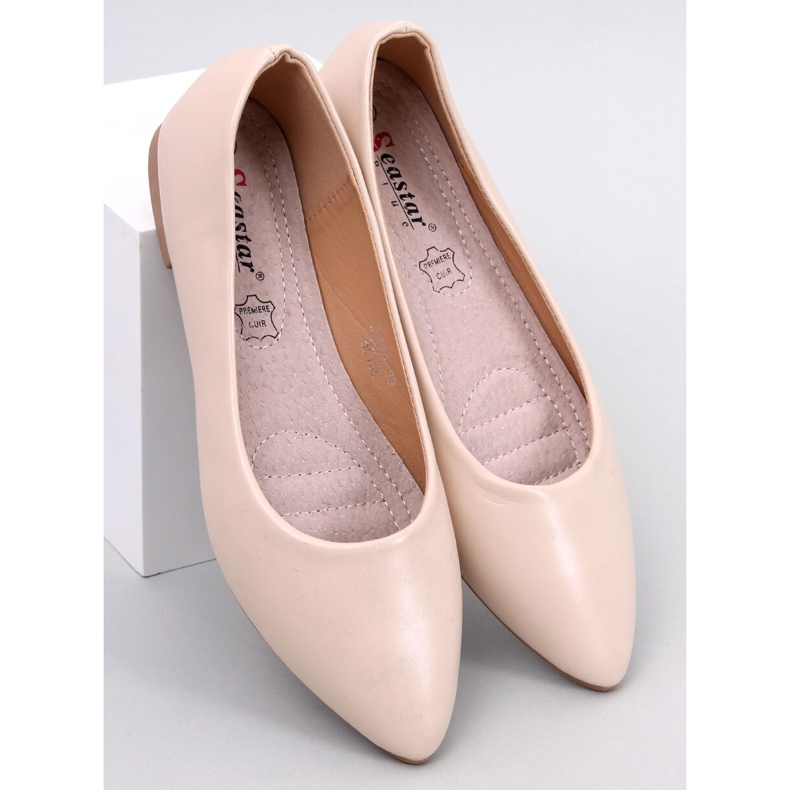 BM Trento Beige läder innersula ballerinor 1