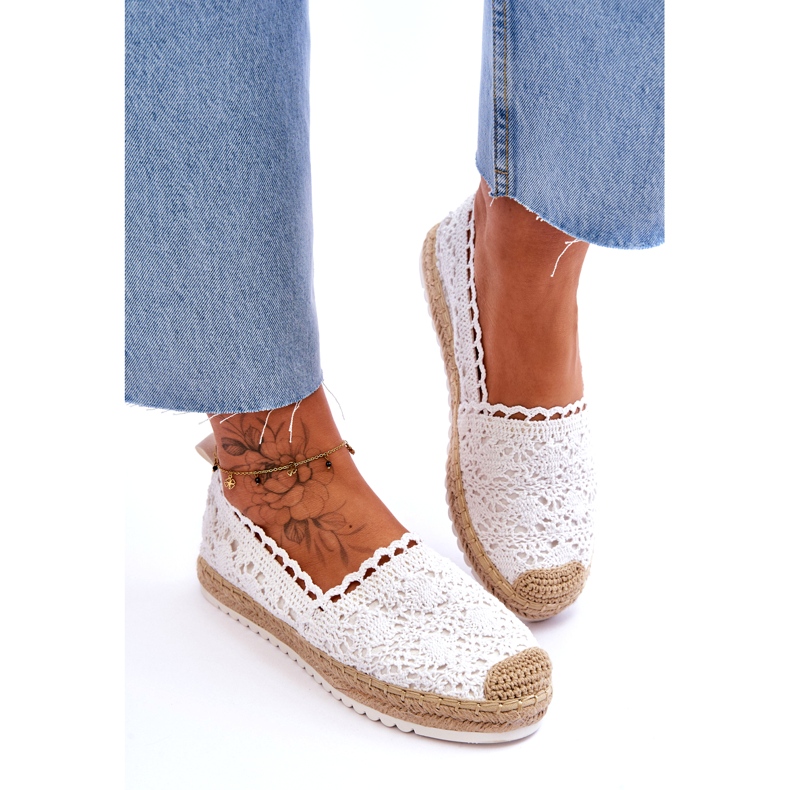 FE1 Spets Slip-on Espadrilles White Blanco vit 3
