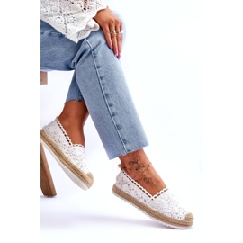 FE1 Spets Slip-on Espadrilles White Blanco vit 4