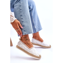 FE1 Spets Slip-on Espadrilles White Blanco vit 5