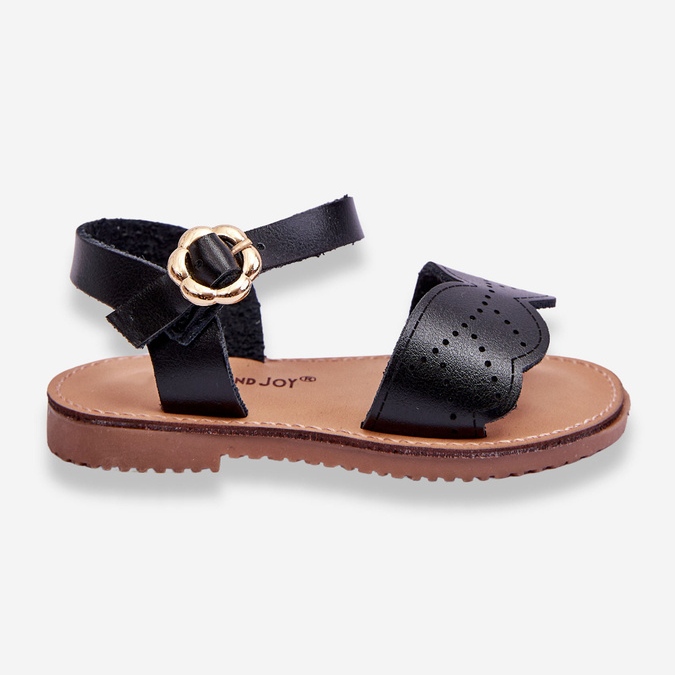 Klassiska svarta Izzy Kids sandaler 1