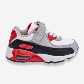 FR1 Barns Läder Platform Sportskor Vita och Röda Lori 1