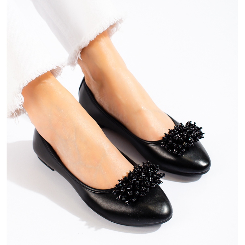 W. Potocki Svarta ballerinor för kvinnor med pärldekor från Potocki 2