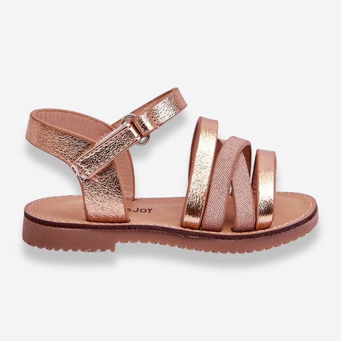 Barnsandaler med remmar Rose Gold Isla gyllene 1