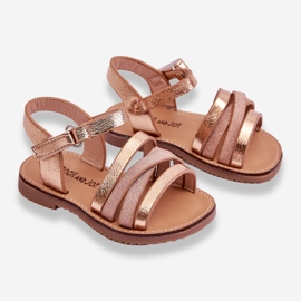 Barnsandaler med remmar Rose Gold Isla gyllene 2