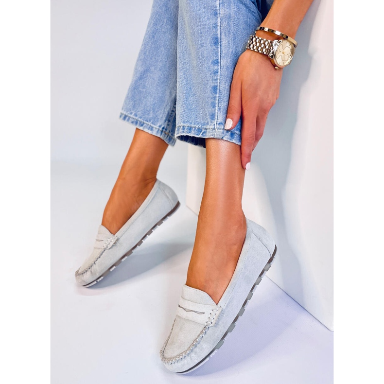Anaya Grey loafers i mocka för kvinnor grå 2