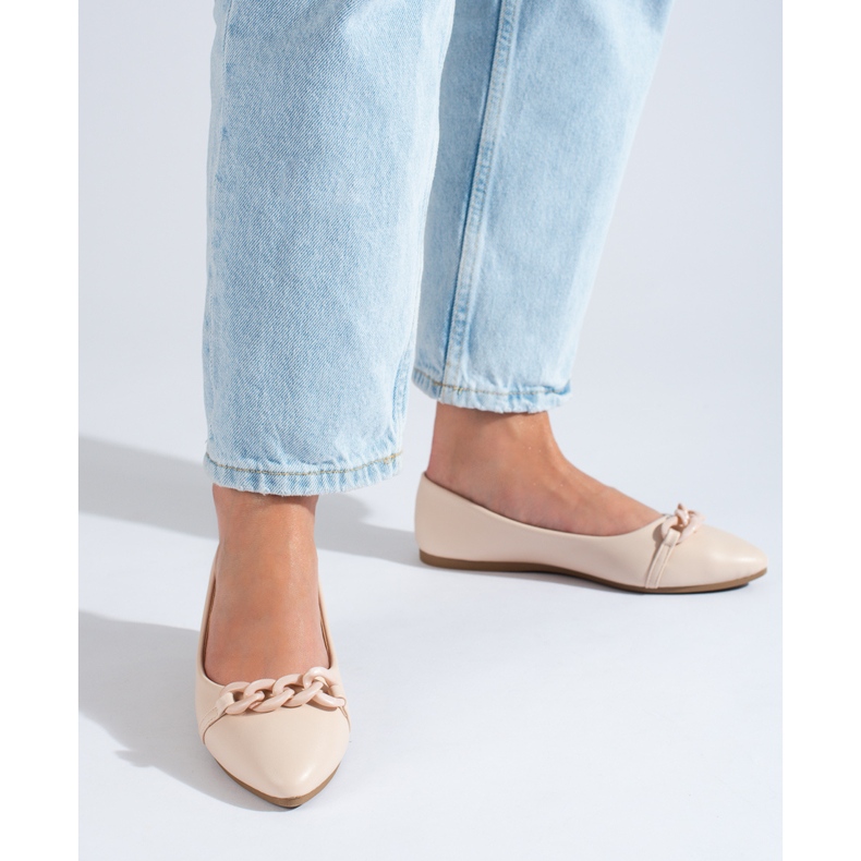 W. Potocki Beige damballerinor med spetsig Potocki-kedja 2