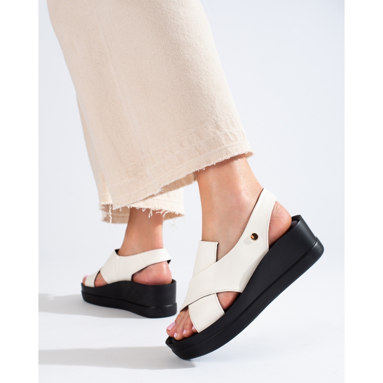 Shelovet kilsandaler för kvinnor vita 1