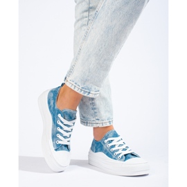 Denimsneakers för kvinnor på Shelovet-plattformen blå 1