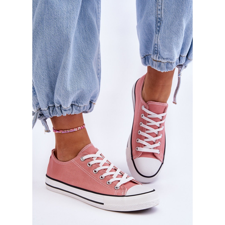 FR1 Klassiska låga sneakers för kvinnor mörkrosa Vegas 2