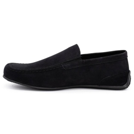 Polbut Män läder loafers 2105 svart nubuck 1