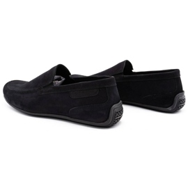 Polbut Män läder loafers 2105 svart nubuck 3