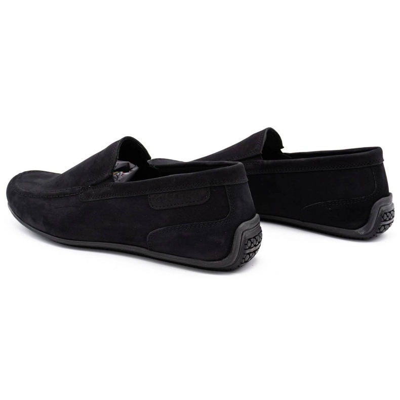 Polbut Män läder loafers 2105 svart nubuck 3