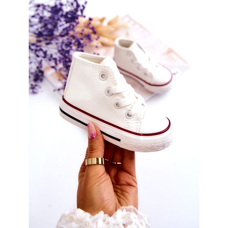 Barns höga sneakers vit 1