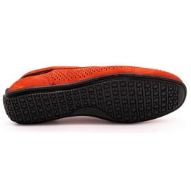 Polbut Loafers för män i läder 2105P röd 1