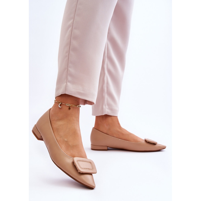 WS1 Klassiska ballerinor med beige Rivea-dekoration 2